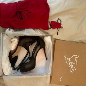 Christian Louboutin Mariacar Mesh Red Sole Platform Sandals size 8.5